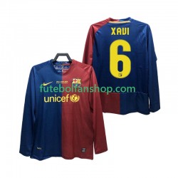 Camisola Principal FC Barcelona XAVI 6 Retro Champions League 2008 2009 Manga Comprida ,Homem