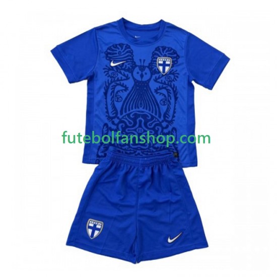 Camisola Alternativo Seleção Finlandesa 2025 Manga Curta ,Criança