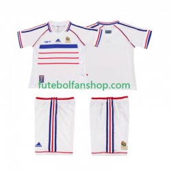 Camisola Alternativo Seleção Francesa Retro 1998 Manga Curta ,Criança