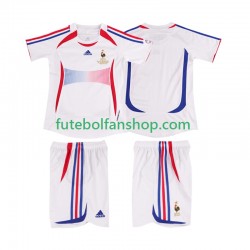 Camisola Alternativo Seleção Francesa Retro 2006 Manga Curta ,Criança