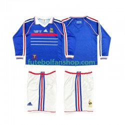 Camisola Principal Seleção Francesa Retro 1998 Manga Comprida ,Criança