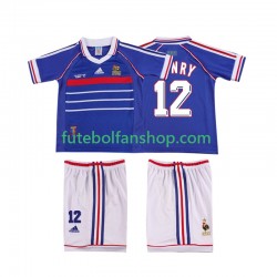 Camisola Principal Seleção Francesa Henry 12 Retro 1998 Manga Curta ,Criança