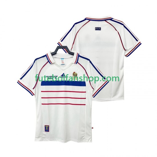 Camisola Alternativo Seleção Francesa Retro 1998 Manga Curta ,Homem