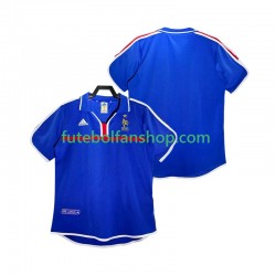 Camisola Principal Seleção Francesa Retro 2000 Manga Curta ,Homem