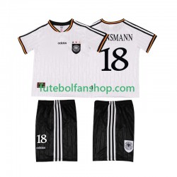 Camisola Principal Seleção Alemã KLINSMANN 18 Retro 1996 Manga Curta ,Criança