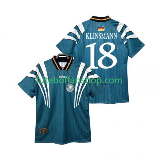Camisola Alternativo Seleção Alemã KLINSMANN 18 Retro 1996 Manga Curta ,Homem