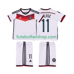 Camisola Principal Seleção Alemã KLOSE 11 Retro 2014 Manga Curta ,Criança