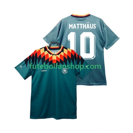 Camisola Alternativo Seleção Alemã MATTHAUS 10 Retro 1994 Manga Curta ,Homem