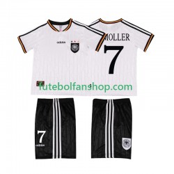 Camisola Principal Seleção Alemã Moller 7 Retro 1996 Manga Curta ,Criança