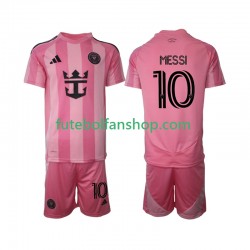 Camisola Principal Inter Miami Lionel Messi 10 2025 Manga Curta ,Criança