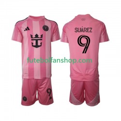Camisola Principal Inter Miami Luis Suarez 9 2025 Manga Curta ,Criança