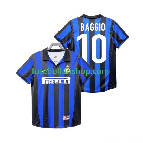 Camisola Principal Inter de Milão BAGGIO 10 Retro 1998 1999 Manga Curta ,Homem