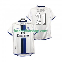 Camisola Alternativo Inter de Milão CRESPO 21 Retro 2003 2004 Manga Curta ,Homem