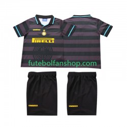 Camisola Alternativa (2ª) Inter de Milão Retro 1997 1998 Manga Curta ,Criança