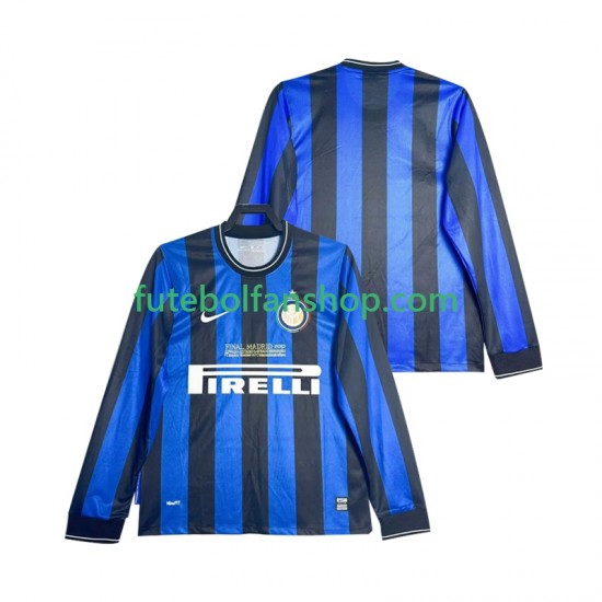 Camisola Principal Inter de Milão Retro 2009 2010 Manga Comprida ,Homem