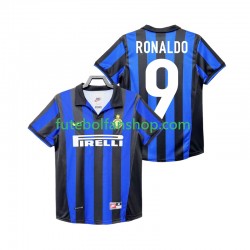Camisola Principal Inter de Milão Roanldo 9 Retro 1998 1999 Manga Curta ,Homem