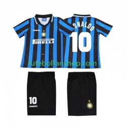 Camisola Principal Inter de Milão Ronaldo 10 Retro 1997 1998 Manga Curta ,Criança
