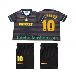 Camisola Alternativa (2ª) Inter de Milão Ronaldo 10 Retro 1997 1998 Manga Curta ,Criança