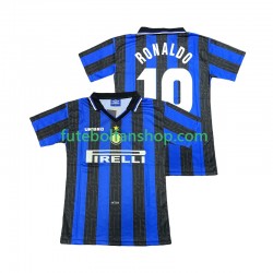 Camisola Principal Inter de Milão Ronaldo 10 Retro 1997 1998 Manga Curta ,Homem