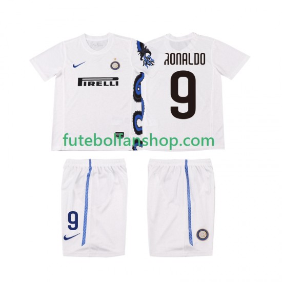 Camisola Alternativo Inter de Milão Ronaldo 9 Retro 2010 2011 Manga Curta ,Criança