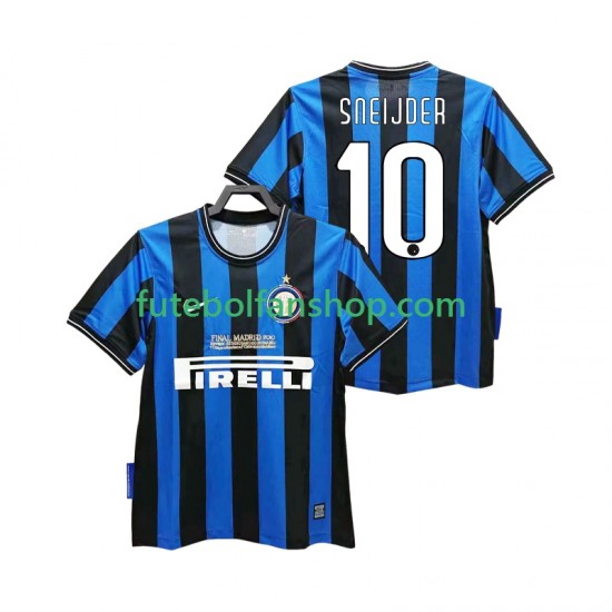Camisola Principal Inter de Milão SNEIJDER 10 Retro 2009 2010 Manga Curta ,Homem