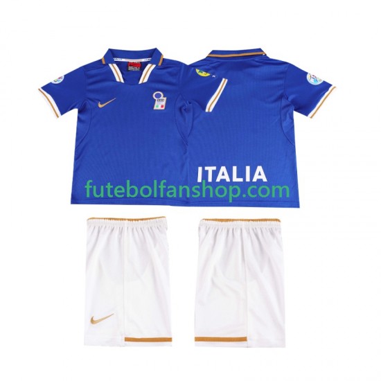 Camisola Principal Seleção Italiana Retro 1996 Manga Curta ,Criança