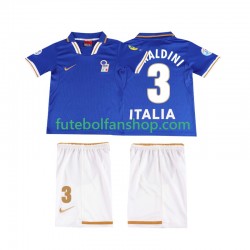 Camisola Principal Seleção Italiana MALDINI 3 Retro 1996 Manga Curta ,Criança