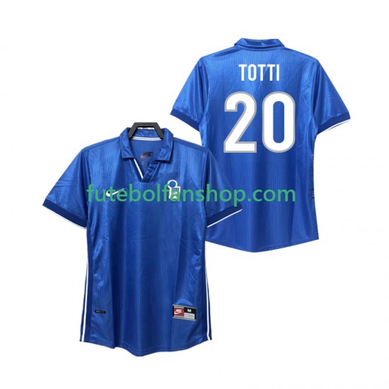 Camisola Principal Seleção Italiana Totti 20 Retro 1998 Manga Curta ,Homem Camisola Principal Seleção Italiana Totti 20 Retro 1998 Manga Curta ,Homem