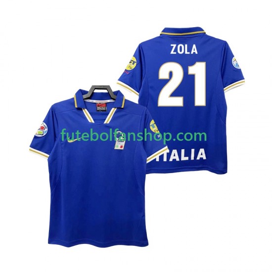 Camisola Principal Seleção Italiana ZOLA 21 Retro 1996 Manga Curta ,Homem Camisola Principal Seleção Italiana ZOLA 21 Retro 1996 Manga Curta ,Homem