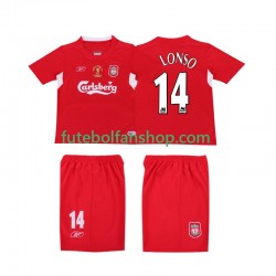 Camisola Principal Liverpool ALONSO 14 Retro LWP 2004 2005 Manga Curta ,Homem