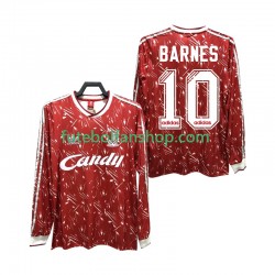 Camisola Principal Liverpool BARNES 10 Retro 1989 1991 Manga Comprida ,Homem