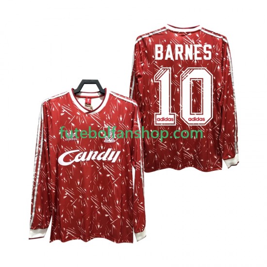 Camisola Principal Liverpool BARNES 10 Retro 1989 1991 Manga Comprida ,Homem Camisola Principal Liverpool BARNES 10 Retro 1989 1991 Manga Comprida ,Homem