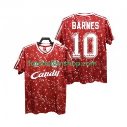 Camisola Principal Liverpool BARNES 10 Retro 1989 1991 Manga Curta ,Homem