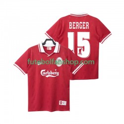 Camisola Principal Liverpool BERGER 15 Retro 1996 1998 Manga Curta ,Homem