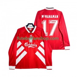 Camisola Principal Liverpool MCMANAMAN 17 Retro 1993 1995 Manga Comprida ,Homem