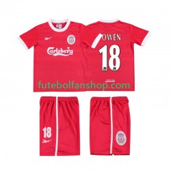 Camisola Principal Liverpool OWEN 18 Retro LWP 1997 1998 Manga Curta ,Criança