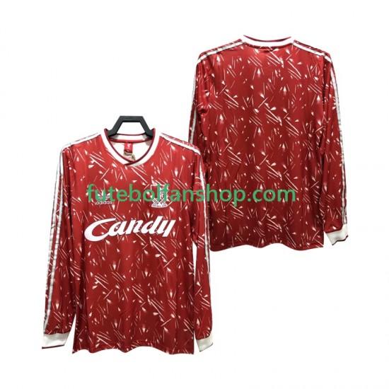 Camisola Principal Liverpool Retro 1989 1991 Manga Comprida ,Homem Camisola Principal Liverpool Retro 1989 1991 Manga Comprida ,Homem