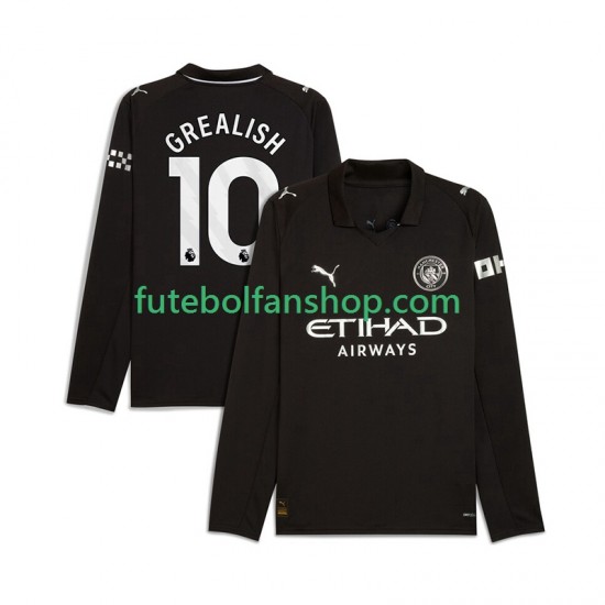 Camisola Alternativo Manchester City Jack Grealish 10 Época 2025/2026 Manga Comprida ,Homem Camisola Alternativo Manchester City Jack Grealish 10 Época 2025/2026 Manga Comprida ,Homem