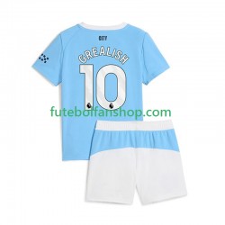 Camisola Principal Manchester City Jack Grealish 10 Época 2025/2026 Manga Curta ,Criança