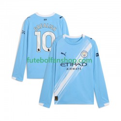 Camisola Principal Manchester City Jack Grealish 10 Época 2025/2026 Manga Comprida ,Homem