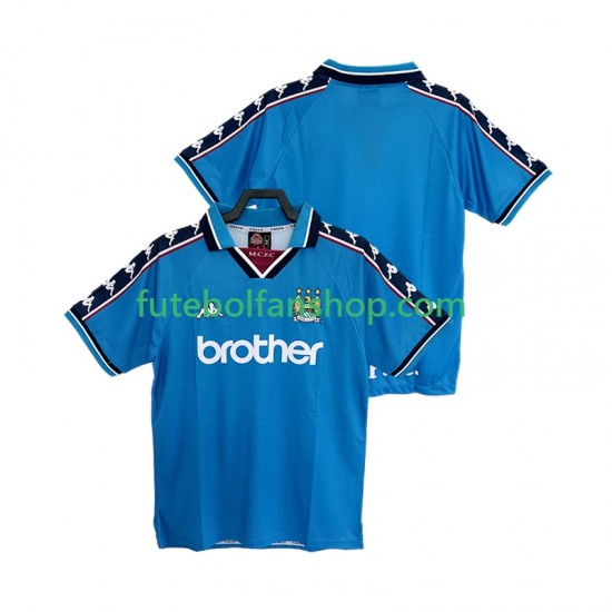 Camisola Principal Manchester City Retro 1997 1998 Manga Curta ,Homem Camisola Principal Manchester City Retro 1997 1998 Manga Curta ,Homem