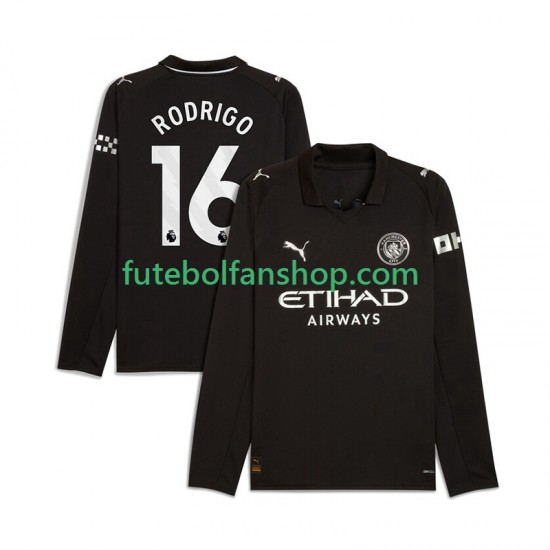 Camisola Alternativo Manchester City Rodrigo Hernandez 16 Época 2025/2026 Manga Comprida ,Homem Camisola Alternativo Manchester City Rodrigo Hernandez 16 Época 2025/2026 Manga Comprida ,Homem