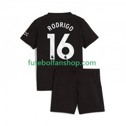 Camisola Alternativo Manchester City Rodrigo Hernandez 16 Época 2025/2026 Manga Curta ,Criança