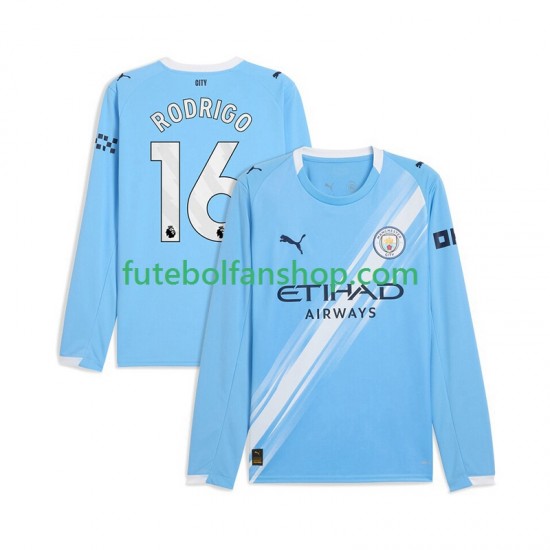 Camisola Principal Manchester City Rodrigo Hernandez 16 Época 2025/2026 Manga Comprida ,Homem