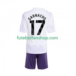 Camisola Alternativo Manchester United Alejandro Garnacho 17 Época 2025/2026 Manga Curta ,Criança
