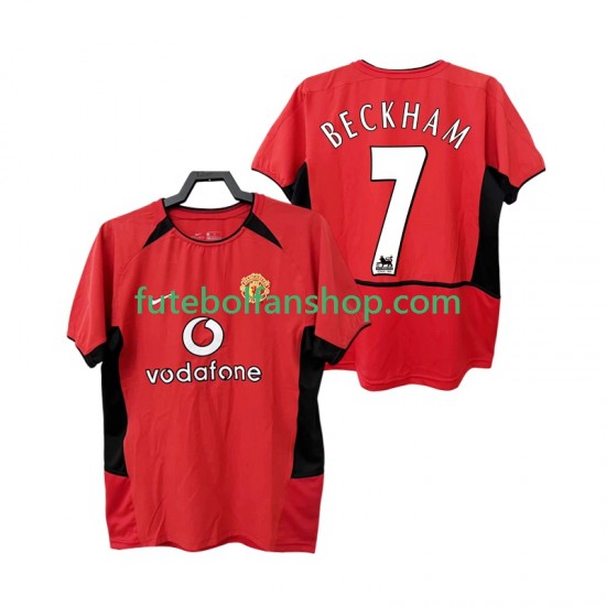 Camisola Principal Manchester United BECKHAM 7 Retro 2002 2004 Manga Curta ,Homem Camisola Principal Manchester United BECKHAM 7 Retro 2002 2004 Manga Curta ,Homem
