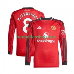 Camisola Principal Manchester United Bruno Fernandes 8 Época 2025/2026 Manga Comprida ,Homem