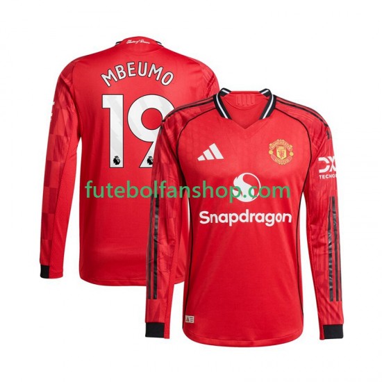 Camisola Principal Manchester United Bryan Mbeumo 19 Época 2025/2026 Manga Comprida ,Homem Camisola Principal Manchester United Bryan Mbeumo 19 Época 2025/2026 Manga Comprida ,Homem