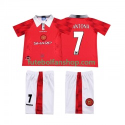 Camisola Principal Manchester United CANTONA 7 Retro 1996 1997 Manga Curta ,Criança