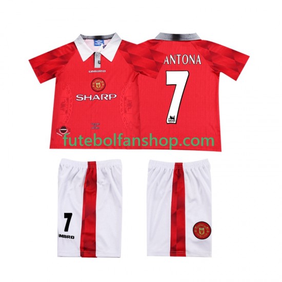 Camisola Principal Manchester United CANTONA 7 Retro 1996 1997 Manga Curta ,Criança Camisola Principal Manchester United CANTONA 7 Retro 1996 1997 Manga Curta ,Criança